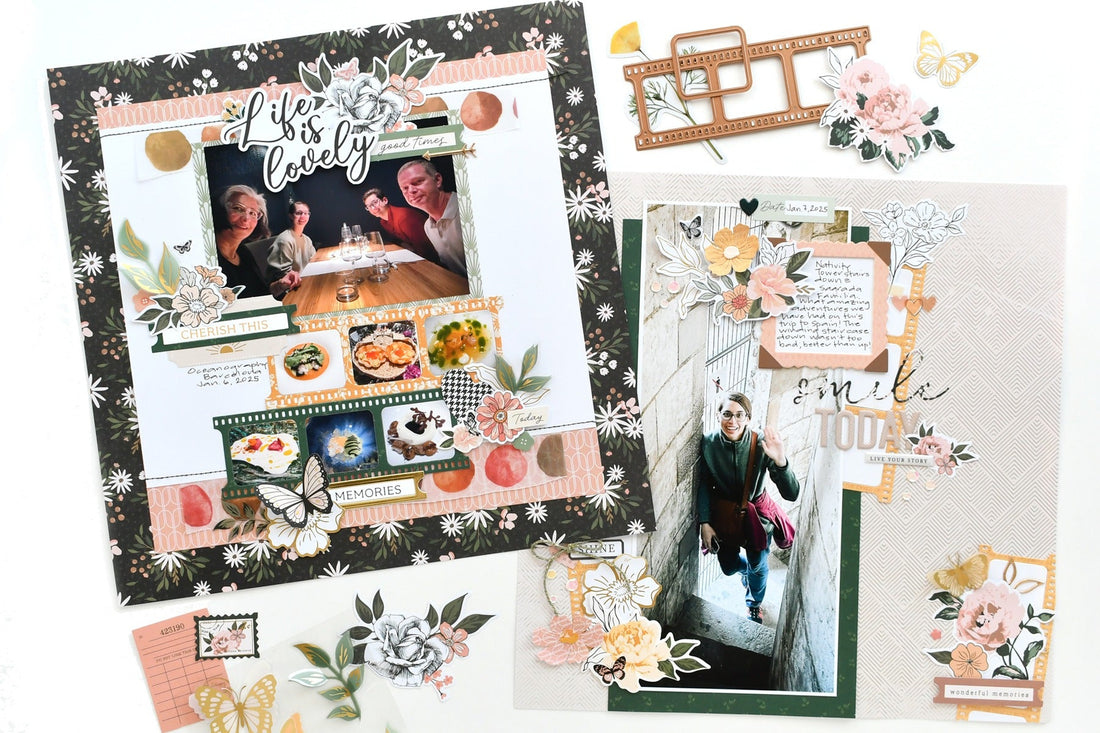 Filmstrips and Florals: Scrapbooking With Golden Afternoon