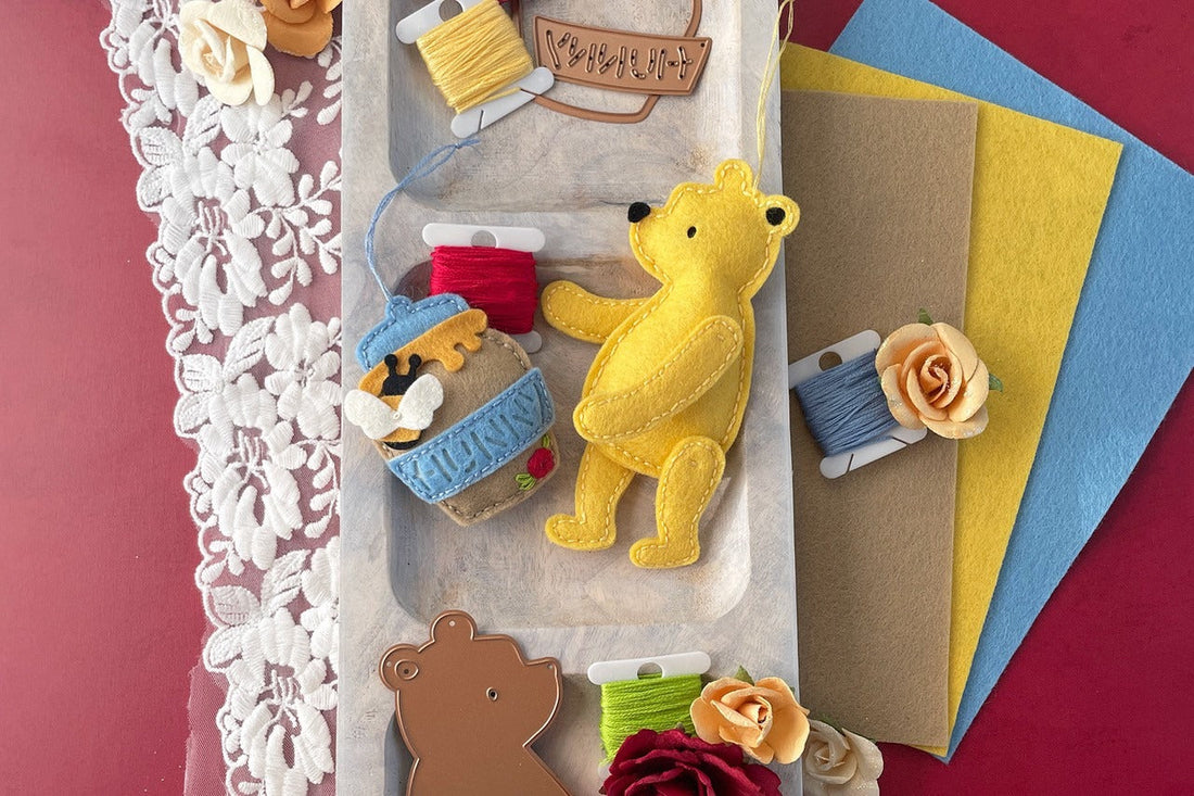 How to Make Stitched Felt Pooh Bear and Hunny Pot Ornaments