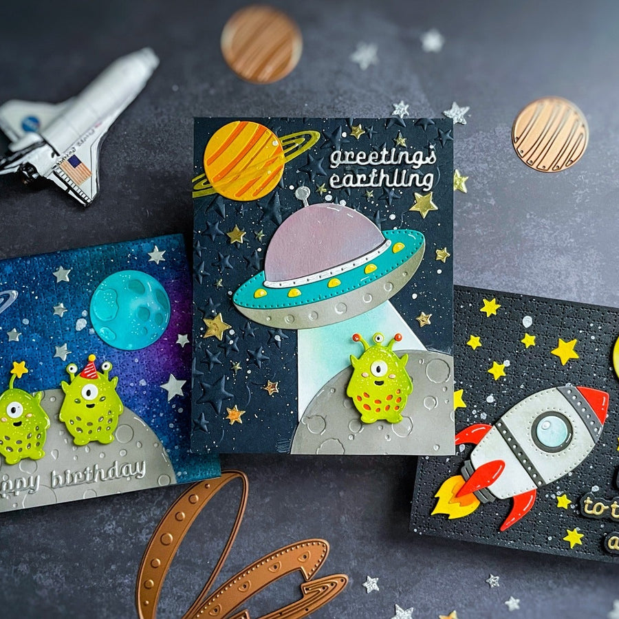 Space Adventure Birthday Celebration Cards