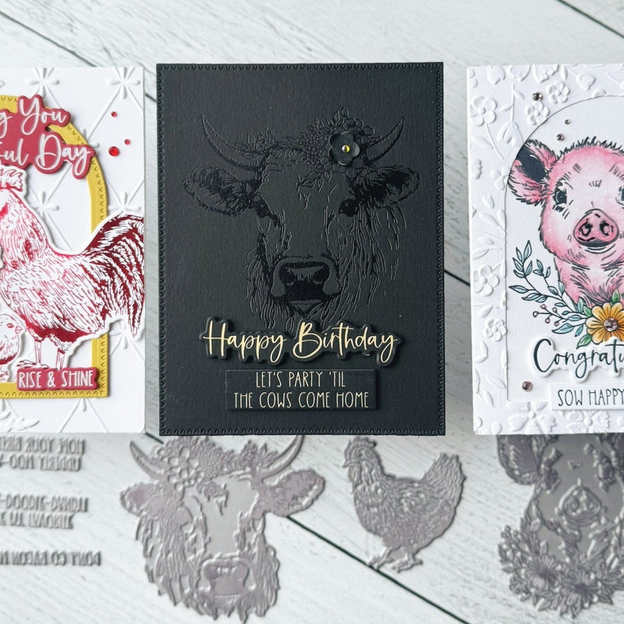 Three Adorable Farm Animal Cards