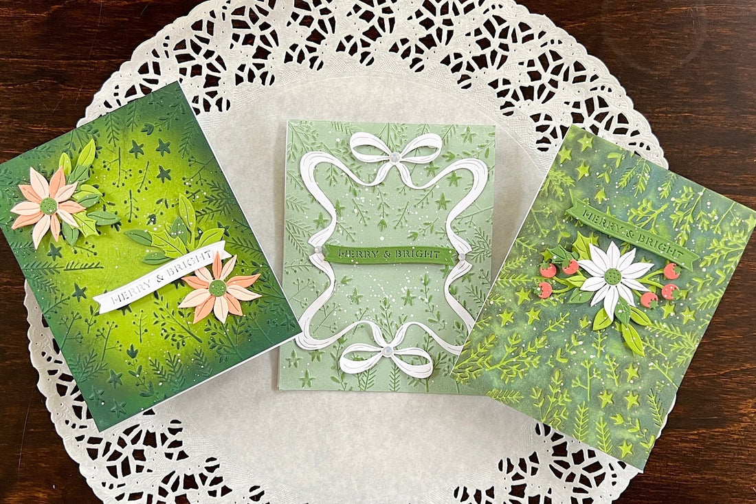 Three Unique Background Looks With Stars And Fronds Frame 3d Embossing Folder