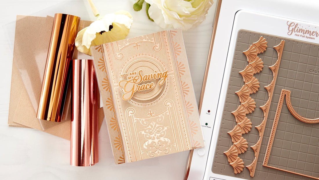 Two Tones Hot Foil Techniques + Elegant Becca Feeken Clear Card | Spellbinders Live