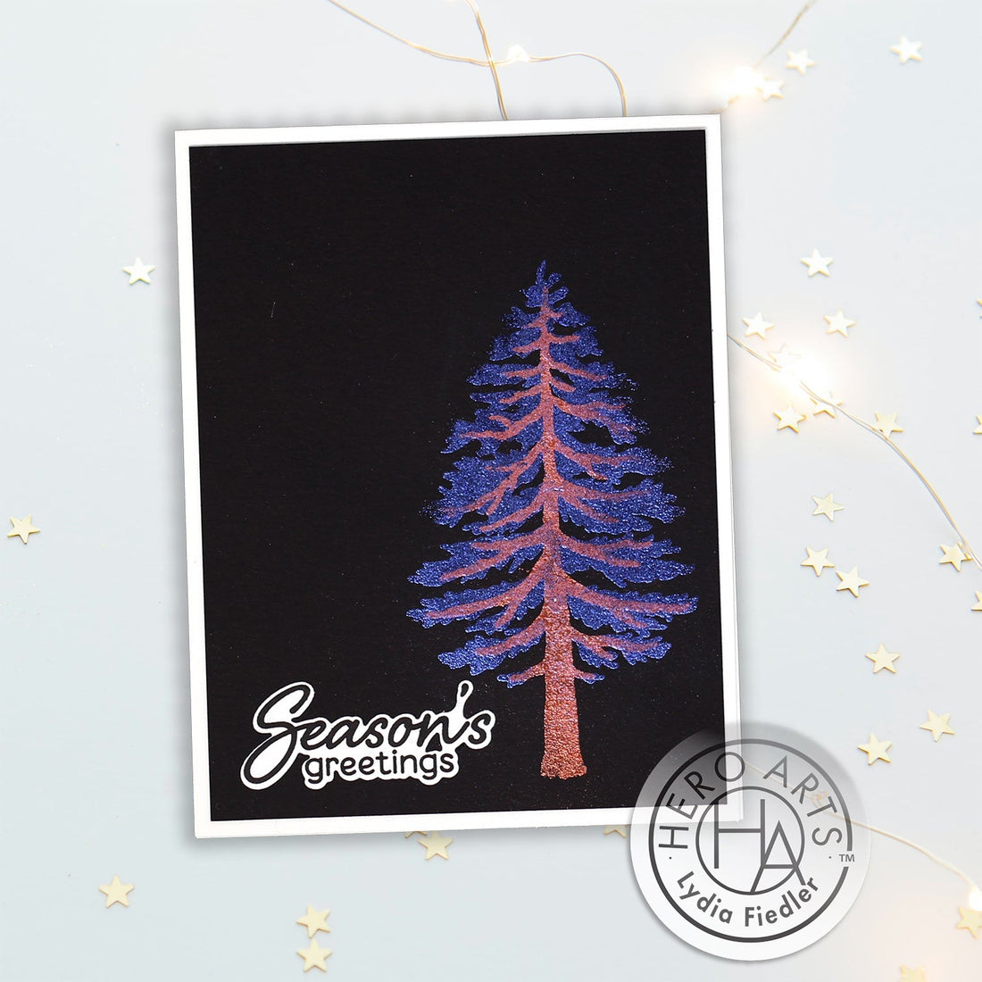 Video: Mixing Iridescent Embossing Powders on Dark Cardstock - Hero Arts