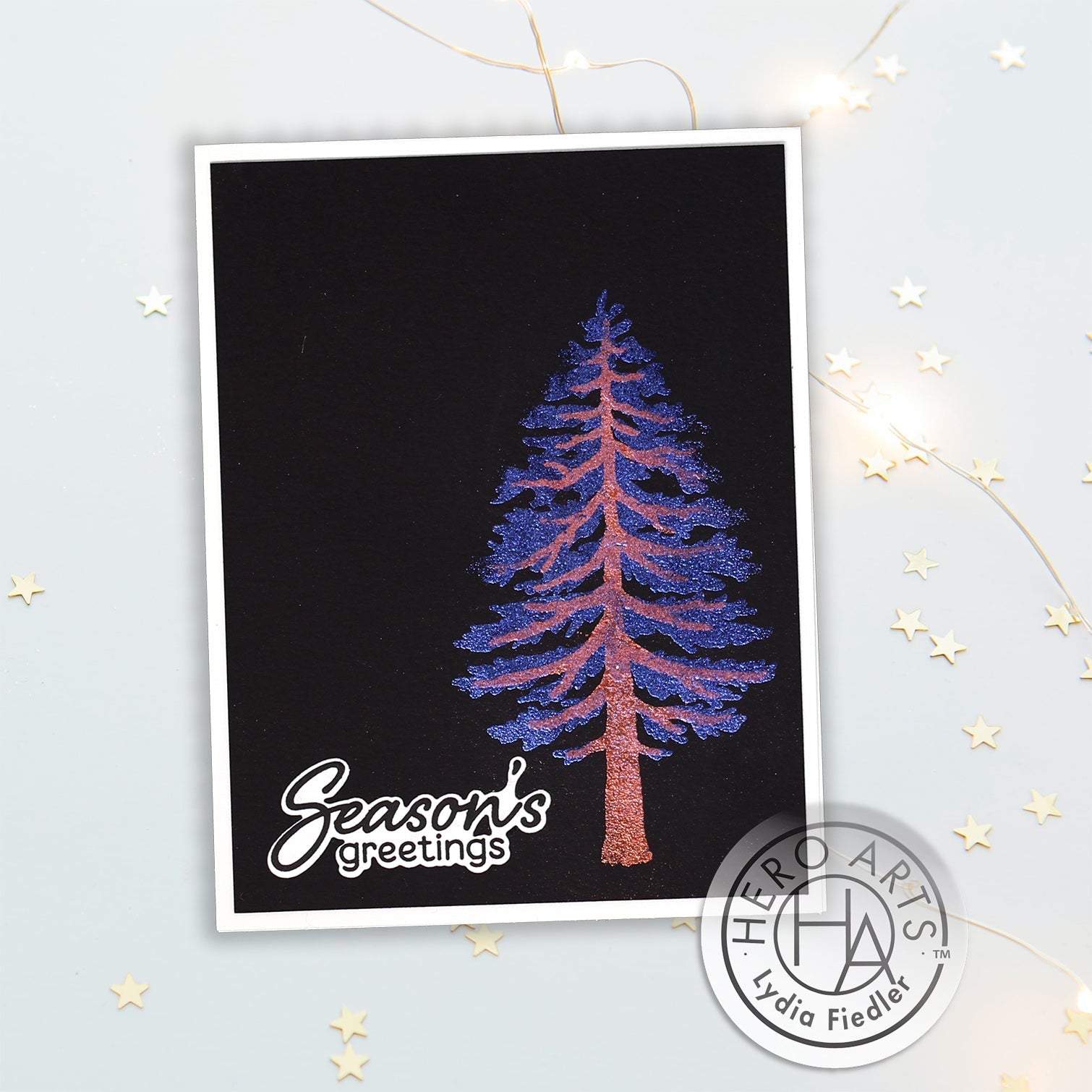 Video: Mixing Iridescent Embossing Powders on Dark Cardstock - Hero Arts