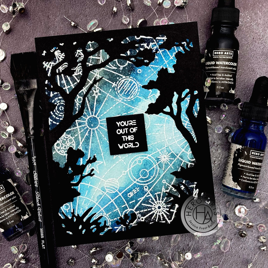 Watercoloring a Galaxy with Liquid Watercolors - Hero Arts