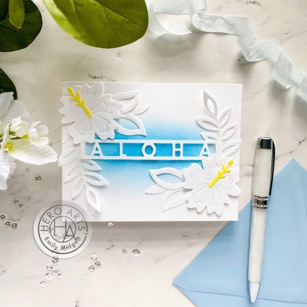 White on White with a Pop of Color - Hero Arts