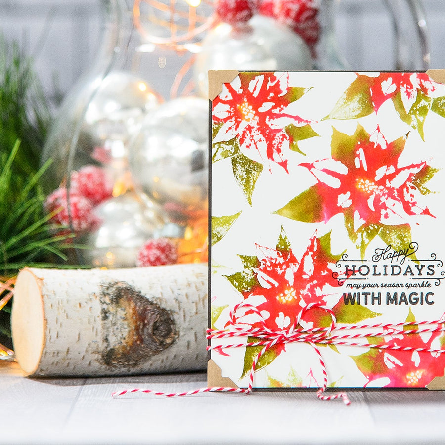Video: Faux Watercolor Stamping with Poinsettia Holiday 3D Shading Stamp