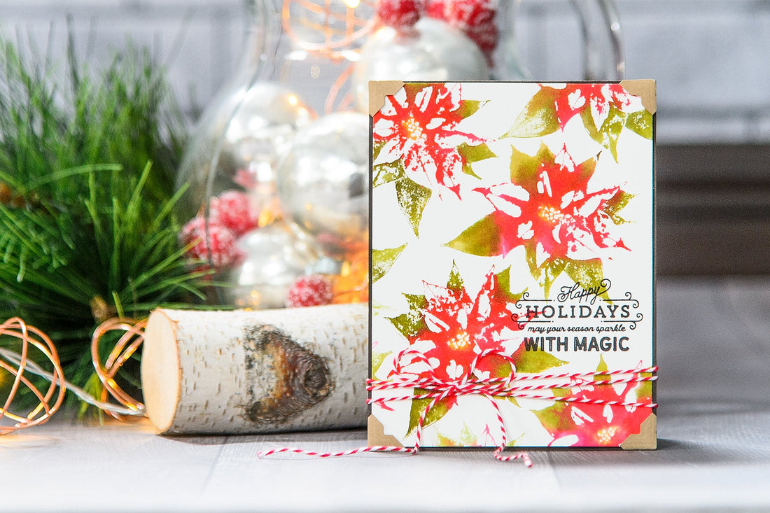 Video: Faux Watercolor Stamping with Poinsettia Holiday 3D Shading Stamp