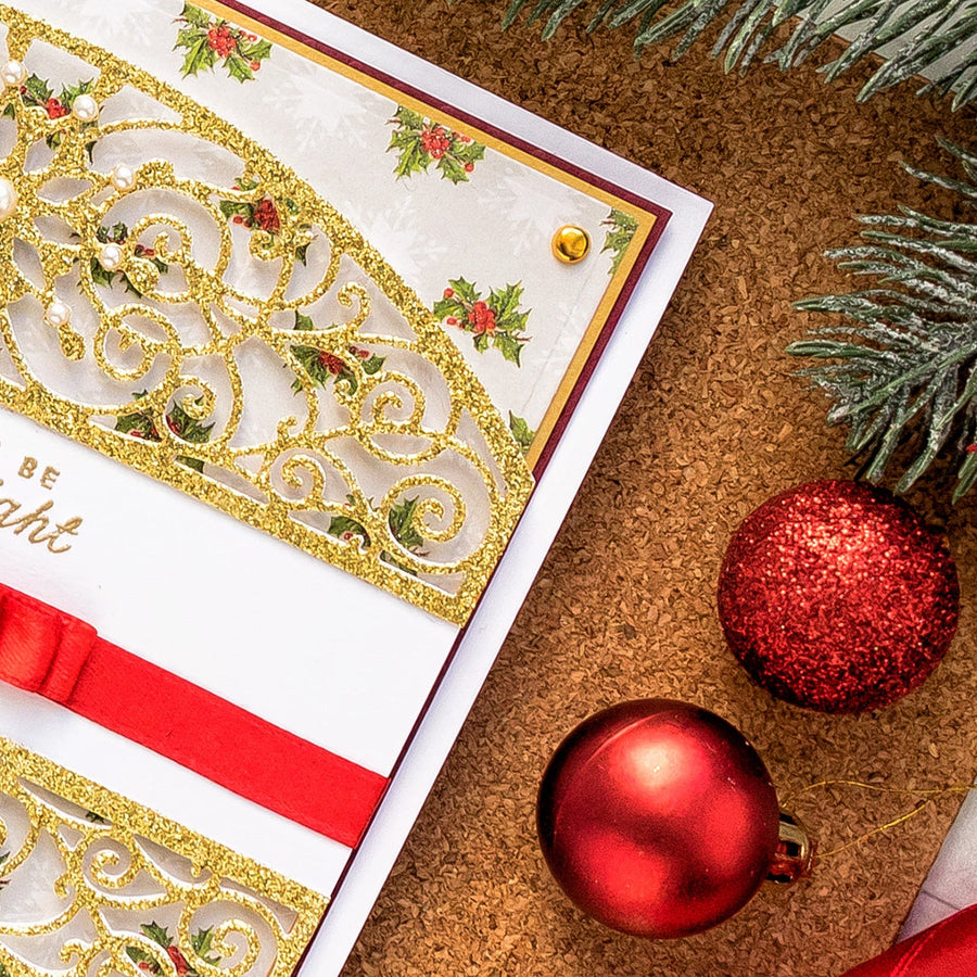 Cardmaking Inspiration | Elegant Christmas Card as seen in Die Cutting Essentials Magazine Issue #45