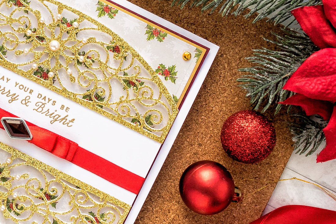 Cardmaking Inspiration | Elegant Christmas Card as seen in Die Cutting Essentials Magazine Issue #45
