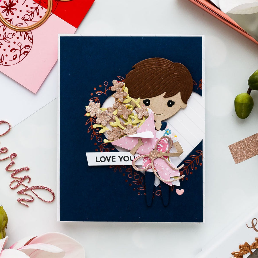 Valentine's Day Card with January Small, Large Dies  & Glimmer Hot Foil Kit of the Month