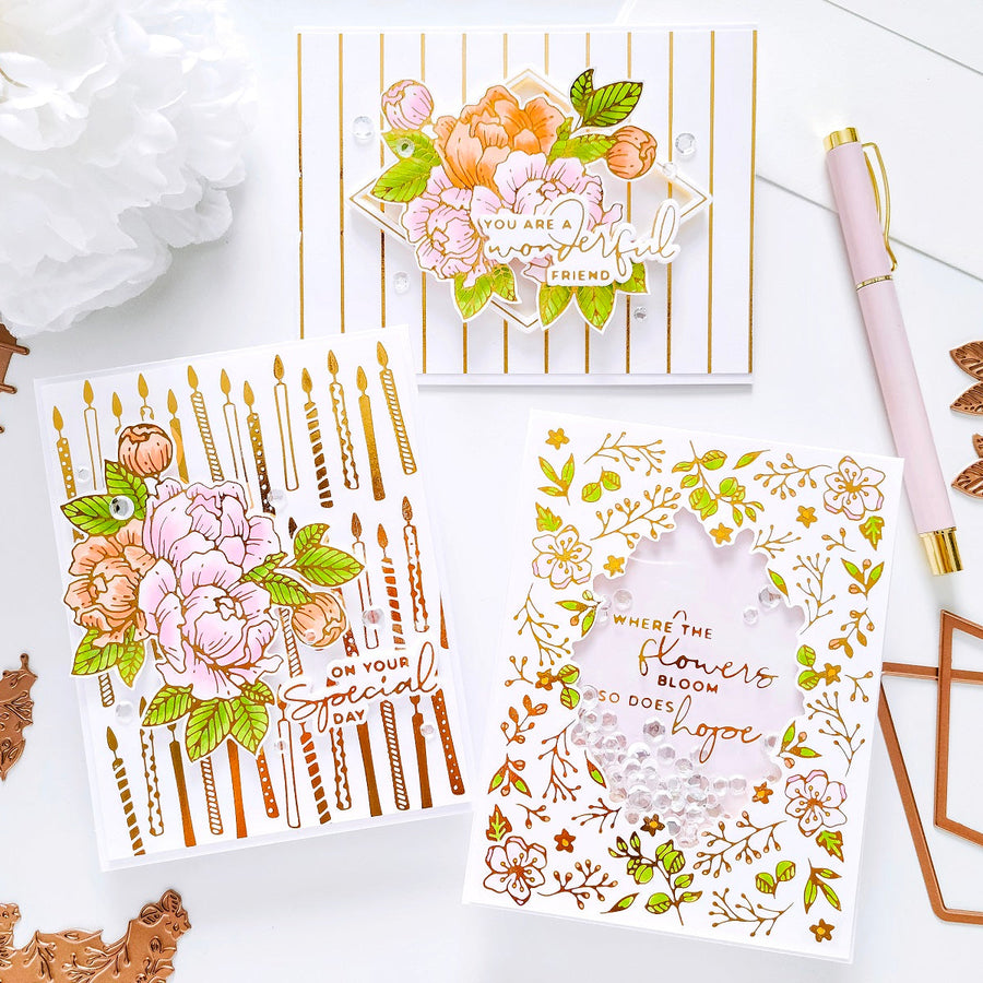 Trio of Birthday Cards with Yana's Blooming Birthday Collection with Yasmin Diaz