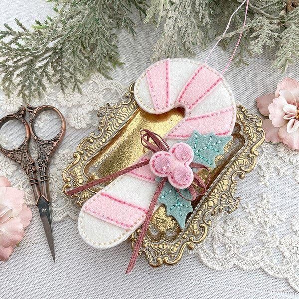 Felt Candy Cane Etched Dies by Nichol Spohr