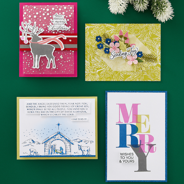 Sending Joy Sentiments Press Plate & Die Set