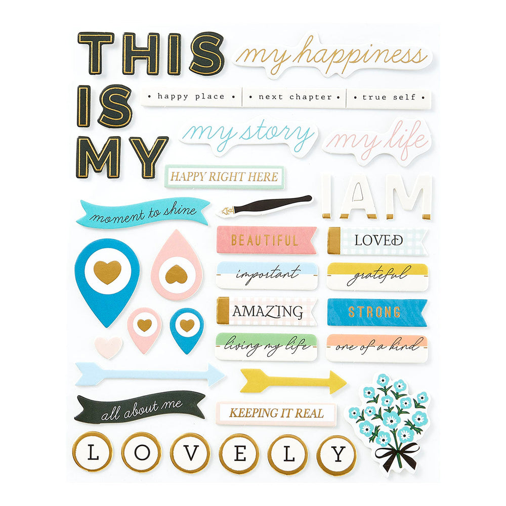 Rosie's Studio Hello It's Me! Chipboard Stickers