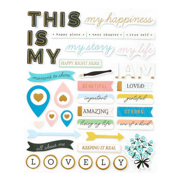 Rosie's Studio Hello It's Me! Chipboard Stickers