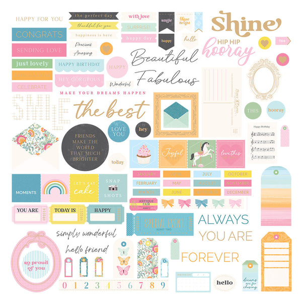 Rosie’s Studio Jubilee Cardstock Diecut Ephemera – Sentiments