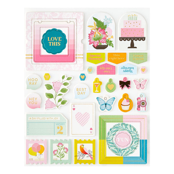 Rosie’s Studio Jubilee Chipboard Sticker Pack