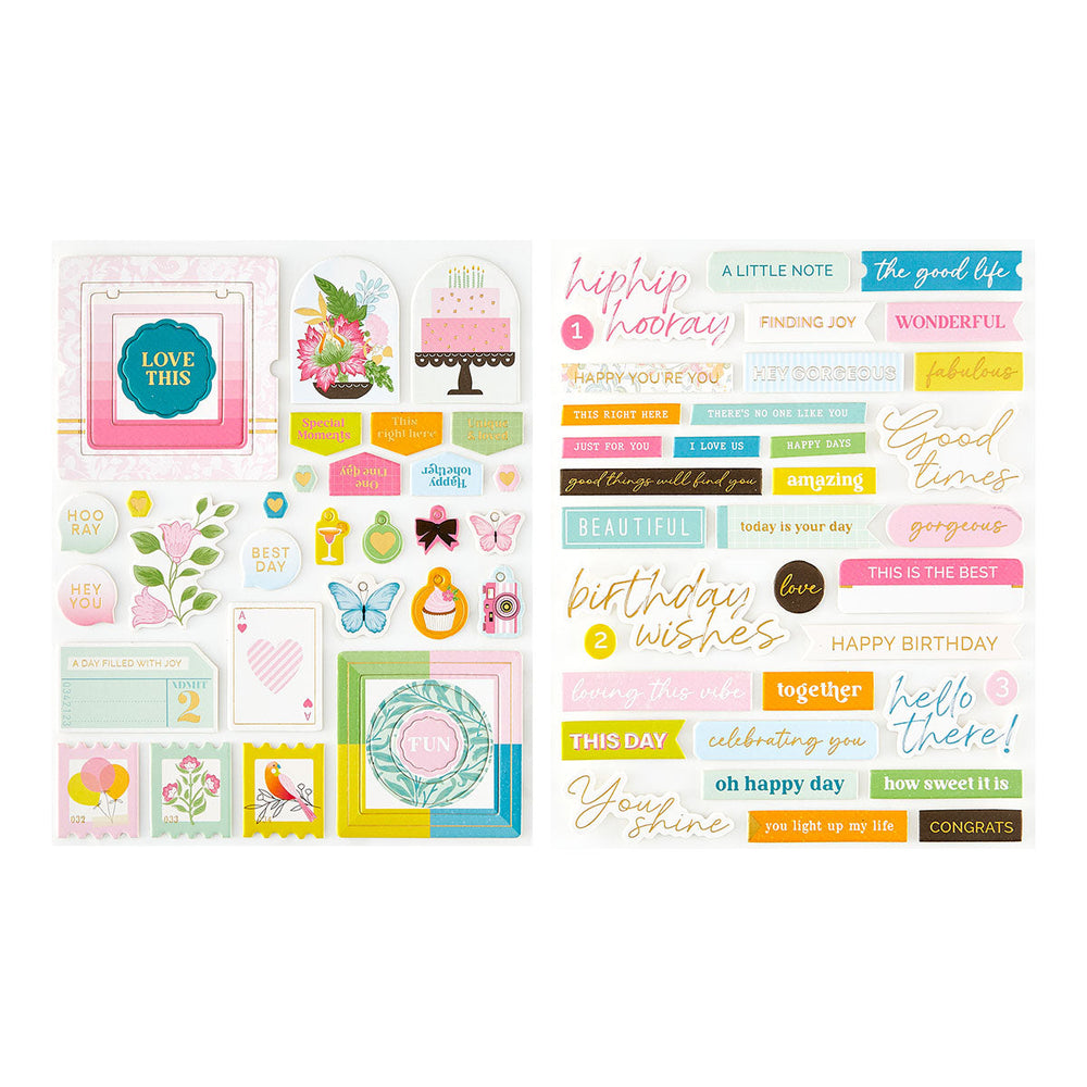 Rosie’s Studio Jubilee Chipboard Sticker Pack