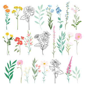 Rosie's Studio Breakfast In Bed Die Cut Floral Stickers