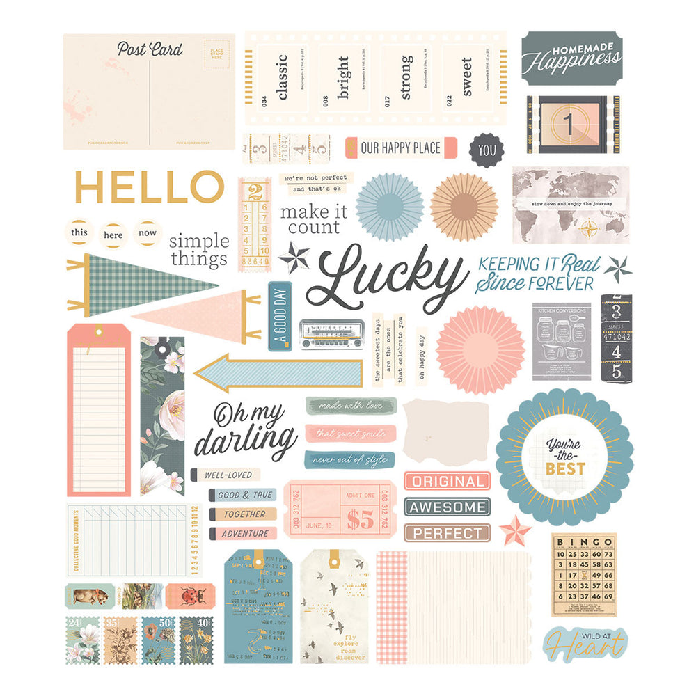 Rosie's Studio Clementine Diecut Cardstock  Sentiments