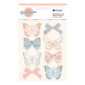 Rosie's Studio Clementine Butterfly & Bow Embellishment Stickers