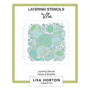 Lisa Horton Crafts - Waves & Bubbles 6" x 6" Layering Stencil