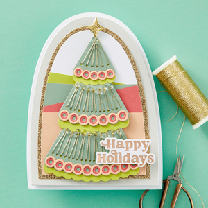Stitched Holiday Tree Etched Dies from the Stitched Bright Collection