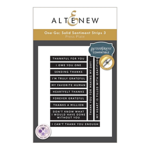 Altenew - One-Go: Solid Sentiment Strips 3 Press Plate (Gratitude Edition)
