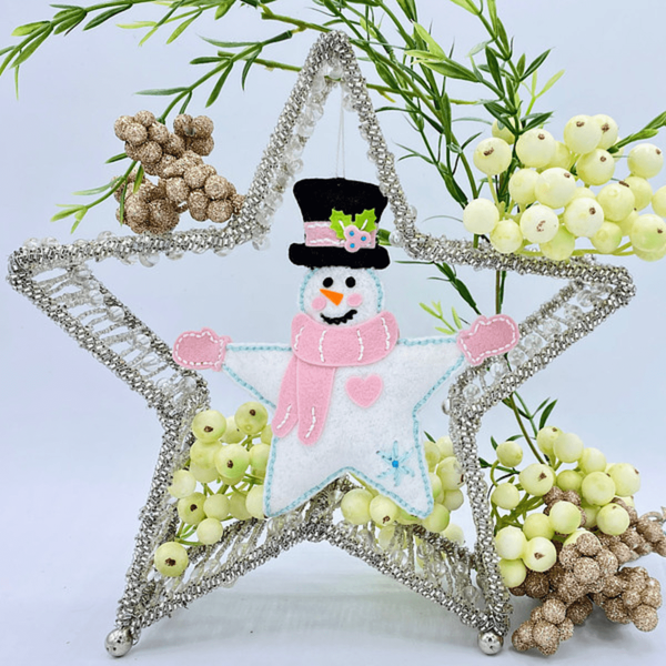 Felt Snowman Star Etched Dies by Nichol Spohr