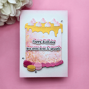 Bougie Birthday Sentiments Press Plate & Die Set from the Bougie Birthday Collection by Nina Boettcher