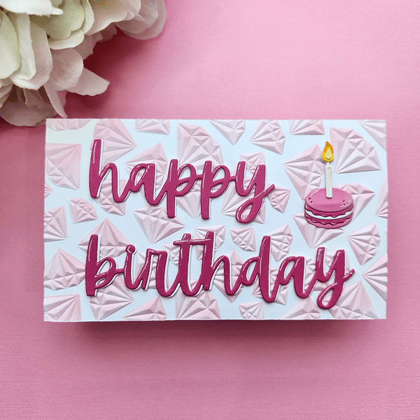 Born to Sparkle 3D Embossing Folder and Stencil Bundle from the Bougie Birthday Collection by Nina Boettcher