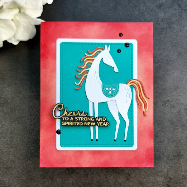 Good Fortune Horse Clear Stamp & Die Set