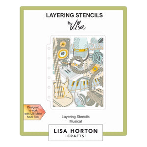 Lisa Horton Crafts - Musical A6 stencil