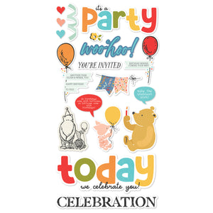 Simple Stories Say Cheese Classic Pooh Birthday - Foam Stickers