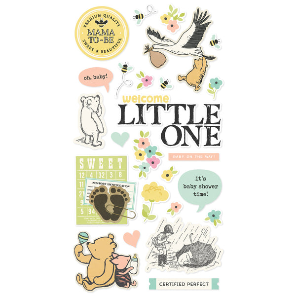 Simple Stories Say Cheese Classic Pooh Baby 6 x 12" Chipboard Sticker Sheet
