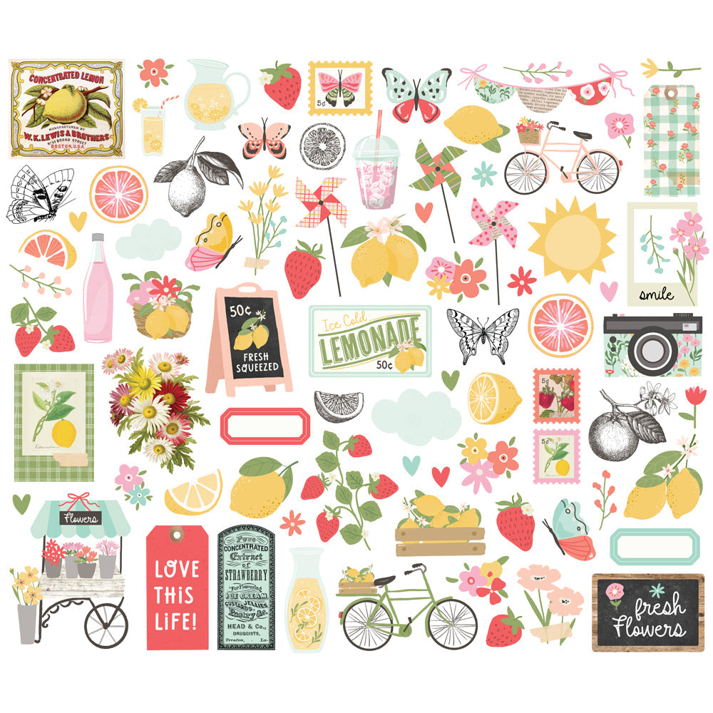 Simple Stories Pink Lemonade Bits & Pieces
