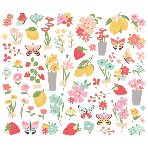 Simple Stories Pink Lemonade Floral Bits & Pieces