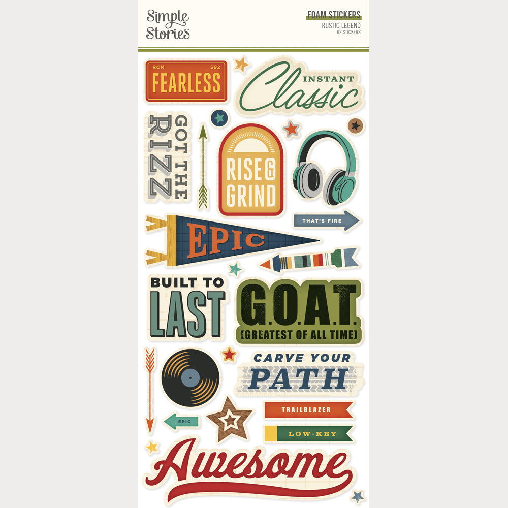 Simple Stories Rustic Legend Foam Stickers