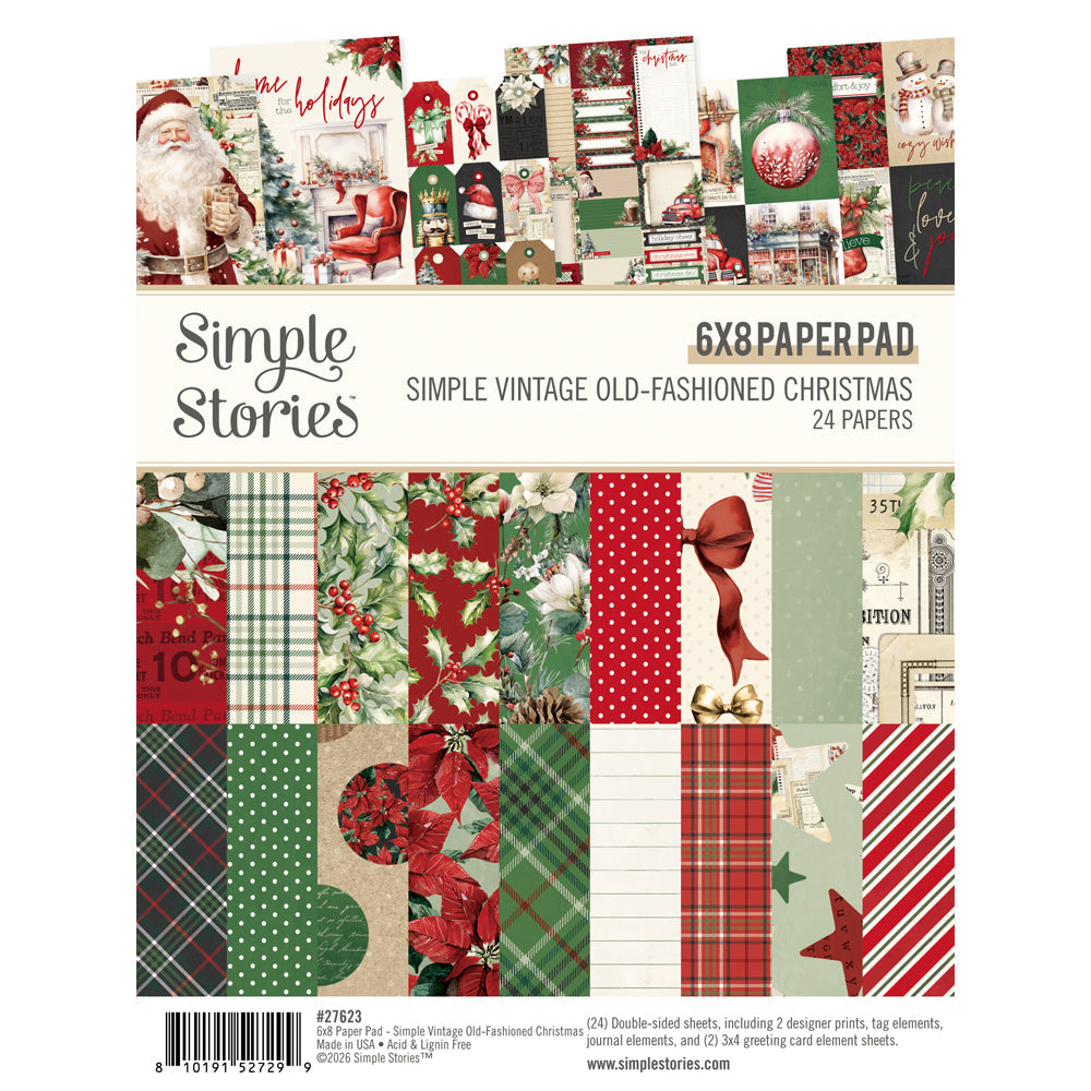 Simple Stories Simple Vintage Old-Fashioned Christmas 6 x 8" Paper Pad