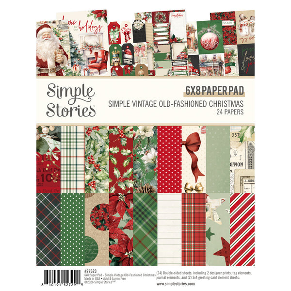 Simple Stories Simple Vintage Old-Fashioned Christmas 6 x 8" Paper Pad