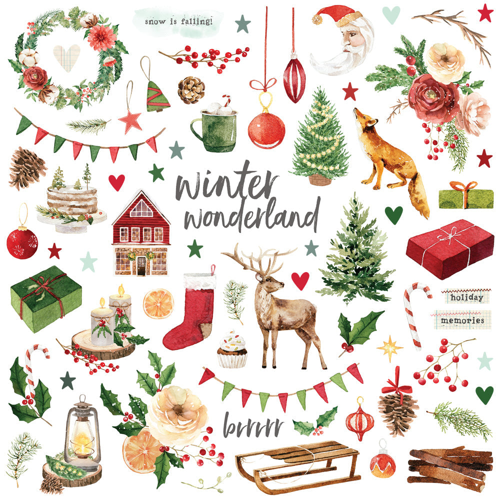 Simple Stories Simple Vintage Evergreen Memories Chipboard Pieces