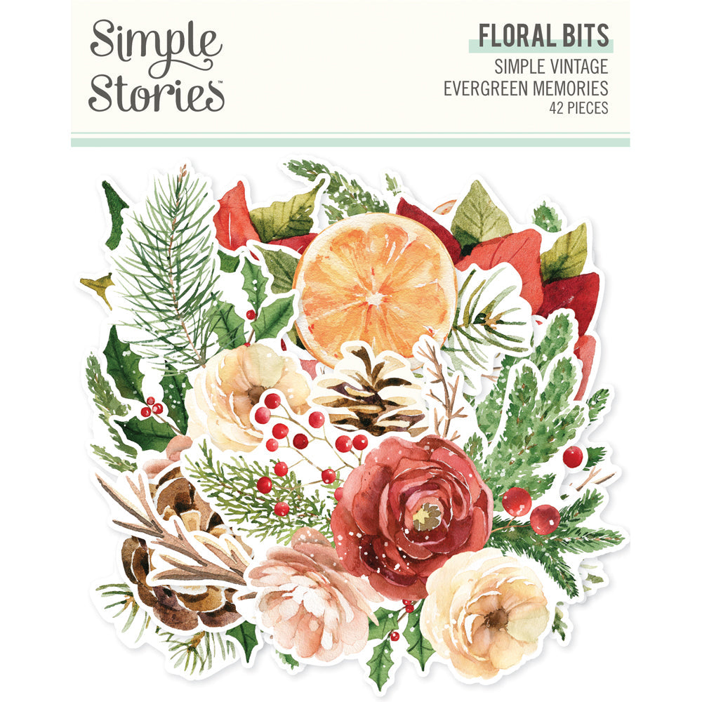 Simple Stories Simple Vintage Evergreen Memories Floral Bits & Pieces