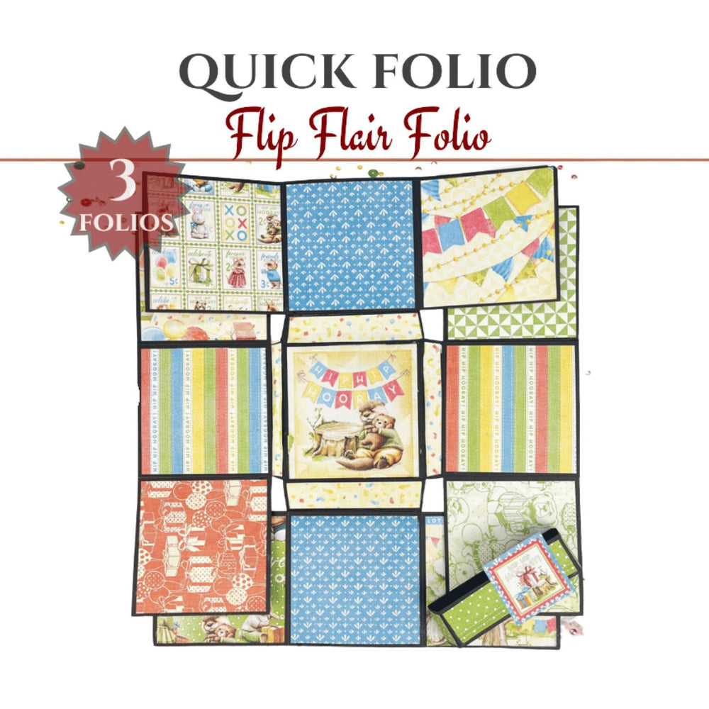 Quick Folio - Flip Flair Folio - Black, Kraft and White (3 PK)