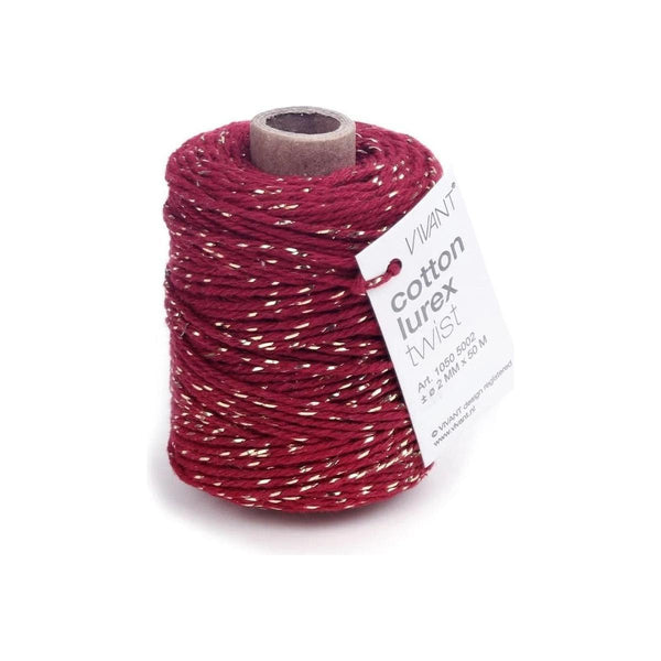 Vivant - Lurex Bordeaux Cotton Cord (54.68 yards)