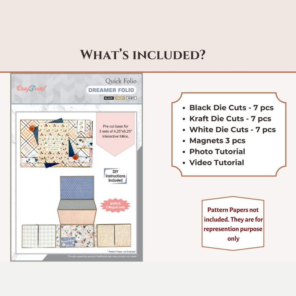 Quick Folio - Dreamer - Black, Kraft and White (3 PK)