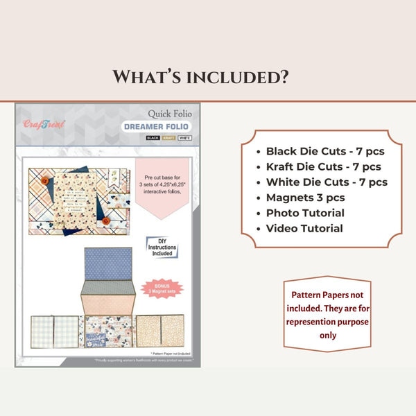 Quick Folio - Dreamer - Black, Kraft and White (3 PK)