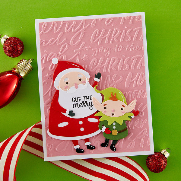 Festive Greetings 3D Embossing Folder of the Month - finished card project