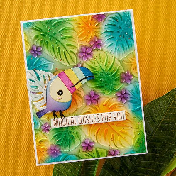 Scattered Tropics - 3D Embossing Folder of the Month