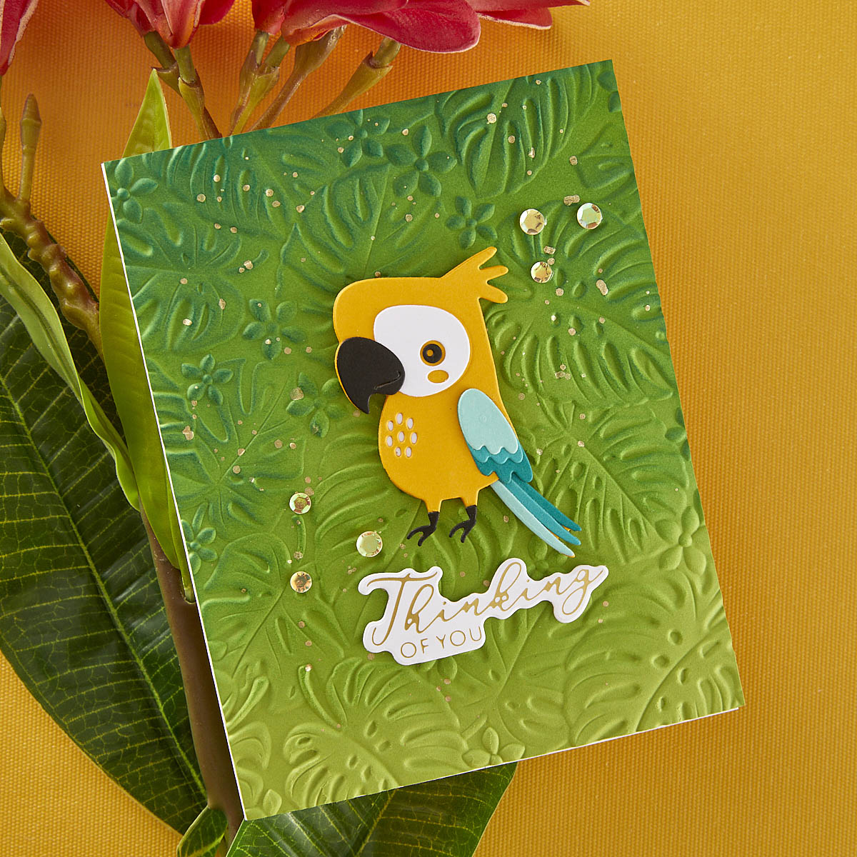 Scattered Tropics - 3D Embossing Folder of the Month